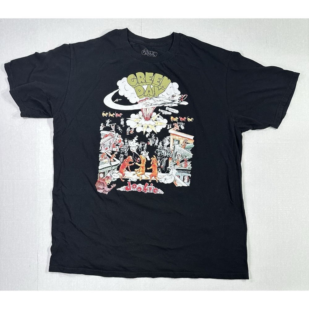Green Day Dookie Album‎ Graphic Band T-Shirt Black Punk Rock Tee Size XL